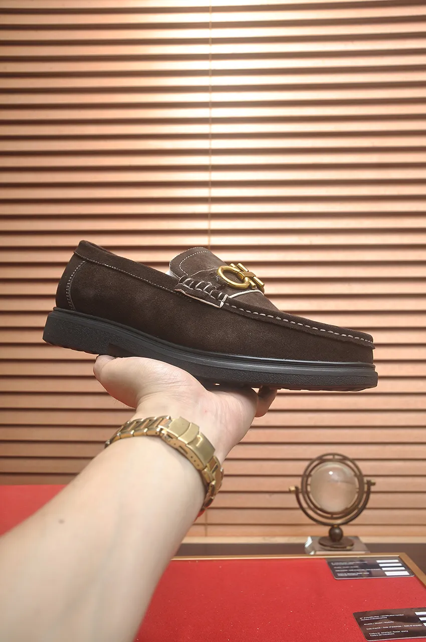 Men's shoes 💰440💶[Ferragamo/Ferragamo] The latest model in the counter. Original imported high-quality cowhide with open sides + imported 🐂 water-dyed cowhide lining + original luxury metal buckle + original combined outsole. No pressure for comparison. 38--45 (45 is custom-made and cannot be returned or exchanged)